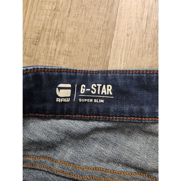 G-Star Raw Powel Super Slim Jean dark wash size 38x34* measured Zip pocket cargo - Picture 3 of 10
